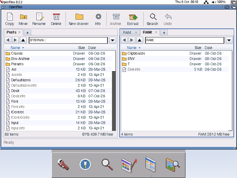 OpenFiles with two panes and tabs